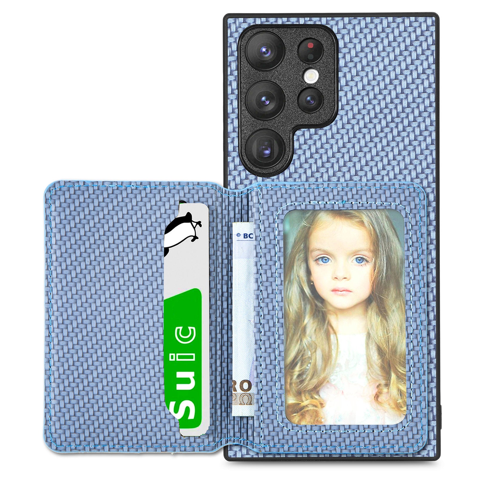 Drop-proof Phone Cover For Samsung Galaxy S23 Ultra Carbon Fiber Texture Magnetic RFID Blocking Wallet PU Leather Coated TPU Phone Case Kickstand Drop-proof Phone Cover For Samsung Galaxy S23 Ultra Carbon Fiber Texture Magnetic RFID Blocking Wallet PU Leather Coated TPU Phone Case Kickstand